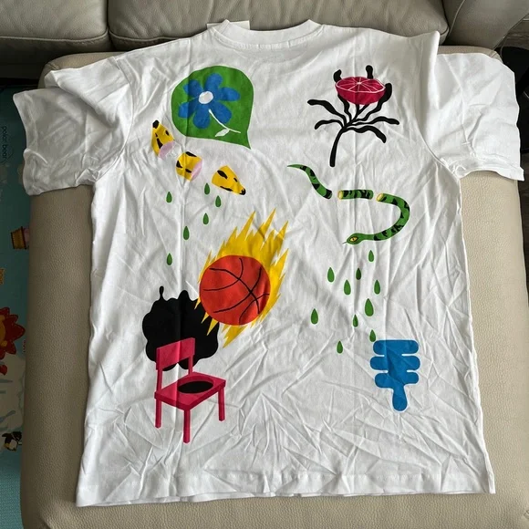 Zara Men’s Graffiti Print Short Sleeve Tee - Made in Portugal - Size L - Picture 6 of 9